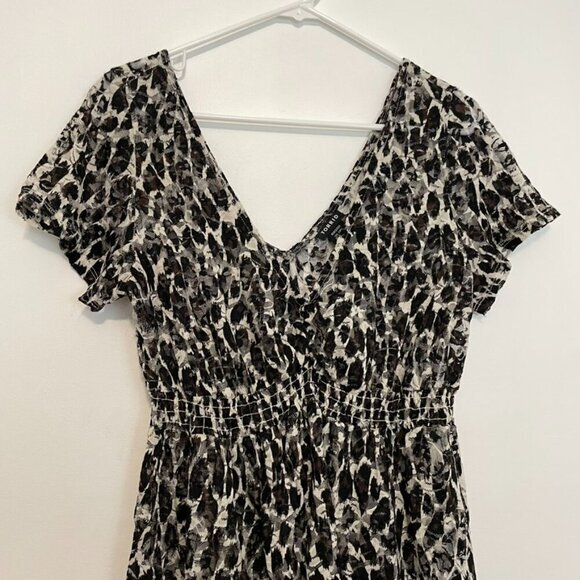 TORRID 0 Plus Size Leopard Lace Babydoll Top Cream Ivory Black Cheetah Animal L - Picture 4 of 16
